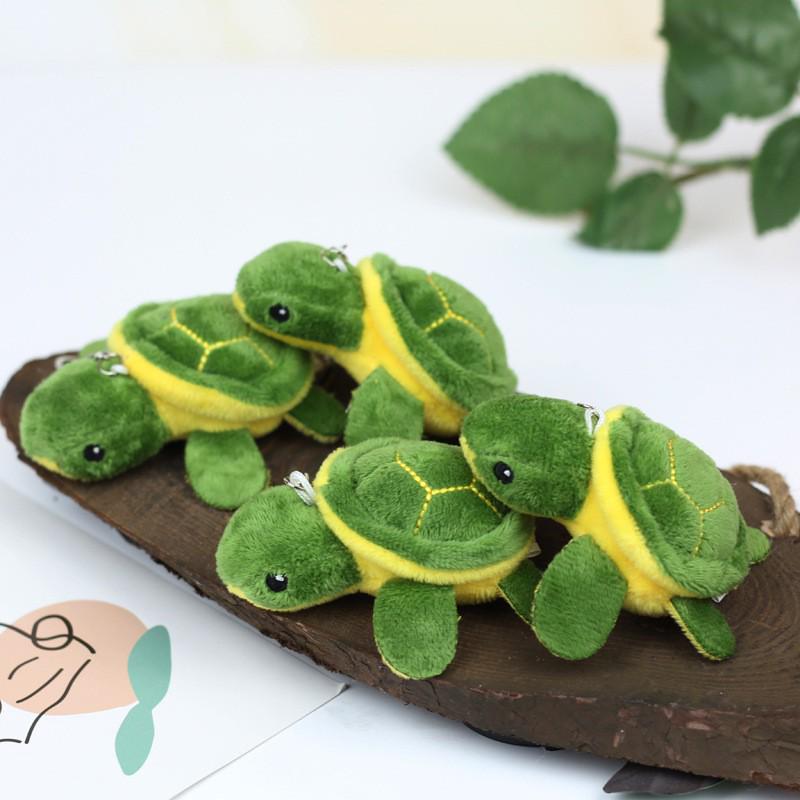 Cross-Border Mini Plush Turtle Keychain: Big-Eyed Turtle Backpack Pendant Toy