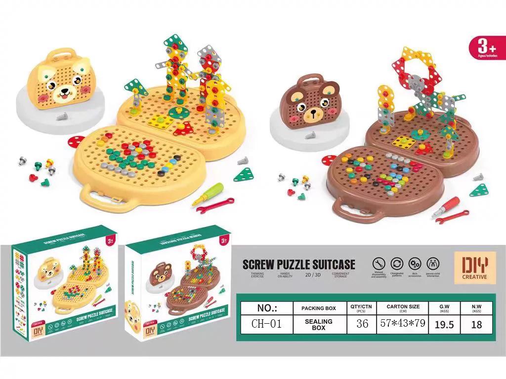 Kinder Dinosaurier Reparaturset mit elektrischem Schraubenzieher und Puzzleteilen