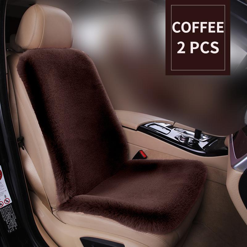 Universal Winter Car Seat Cushion Headrest Faux Fur Sheepskin Front Rear Thickened Plush Car Seat Cover Warm Fluffy Auto Cushion