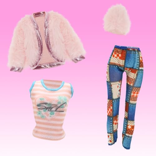 Barwawa 30cm Doll Clothes, 1/6 Scale Doll Dresses, 26 Sets = 3 Outfits + 8 Dresses + 3 Coats + 1 Pants + 1 Shaggy Coat + 10 Pairs of Shoes, Suitable f