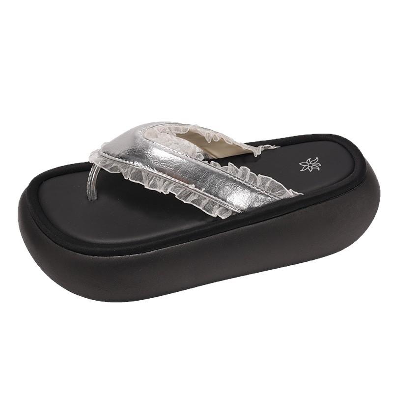 Fashion versatile and sweet flip-flops for women's outer wear summer new retro non-slip simple and comfortable flat-bottomed cool slippers