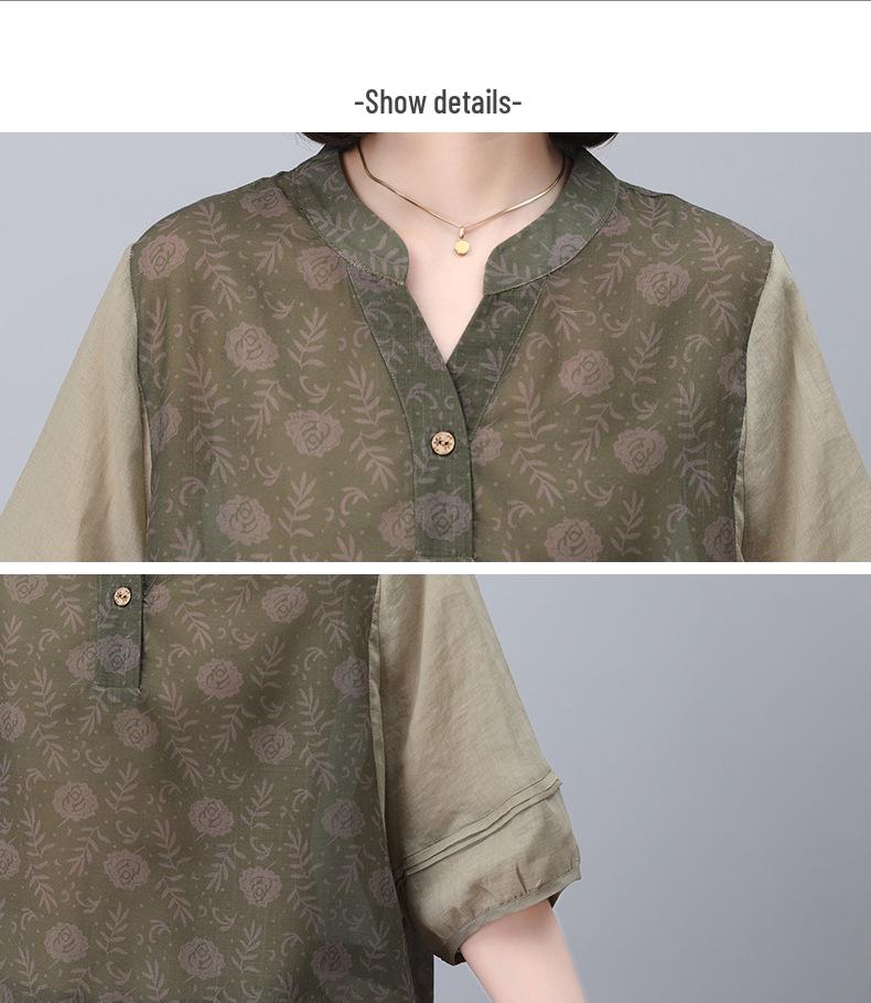 Dámský letní lněný ležérní oblek 2024: Módní bavlněno-lněný dvoudílný set pro ženy středního věku, plus size, drobné maminky