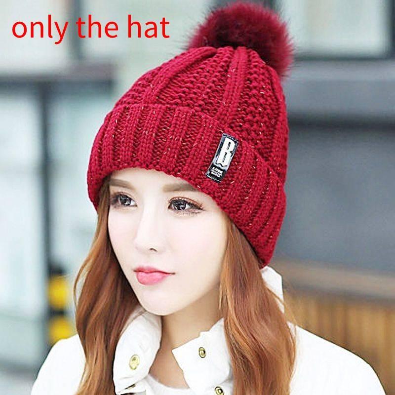 Knitted Winter Hat With Plush Balls And Letter Decorations For Outdoor Daily Use
