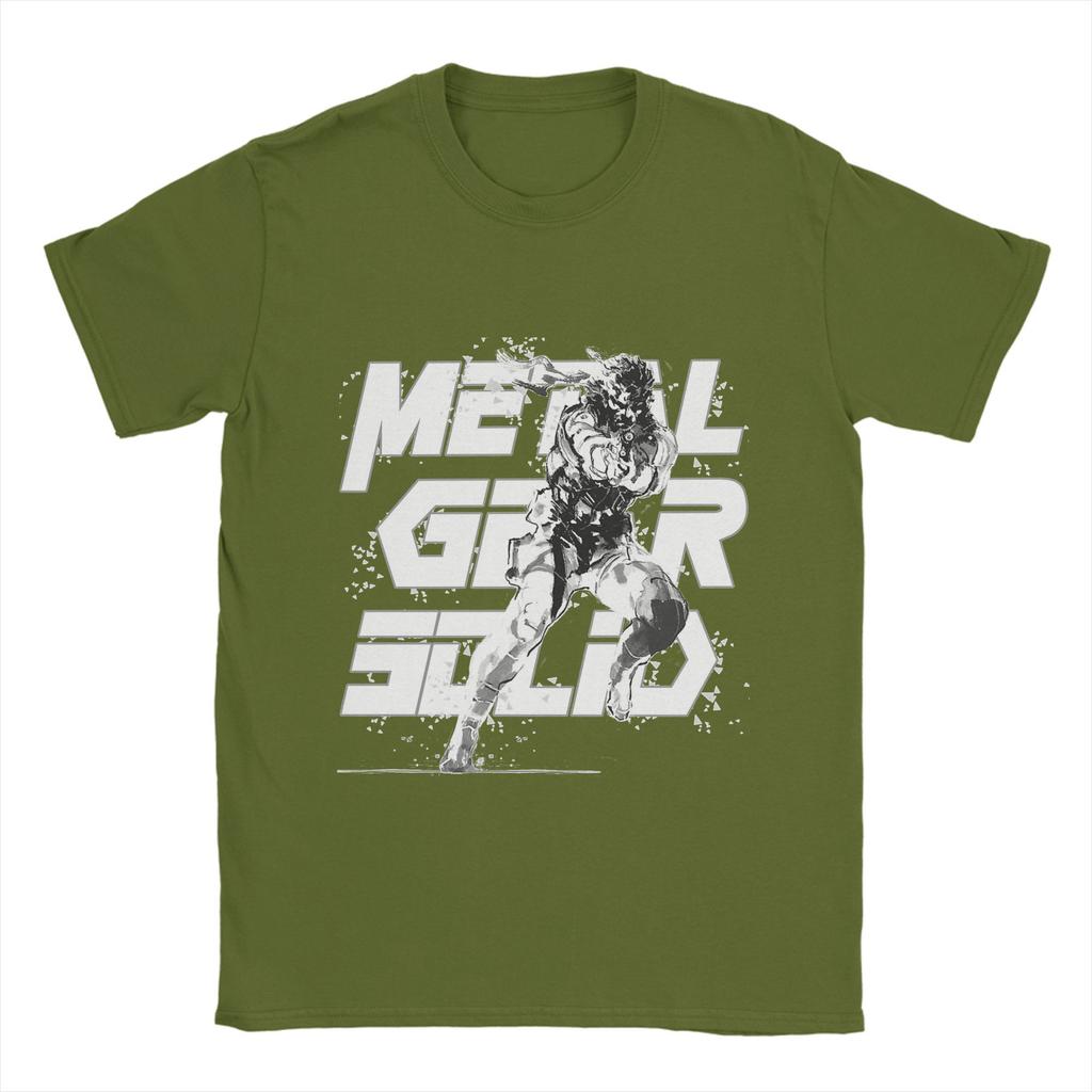 Men T-Shirt Metal Gear Solid Vintage Pure Cotton Tees Short Sleeve  T Shirt Round Neck Clothing Adult