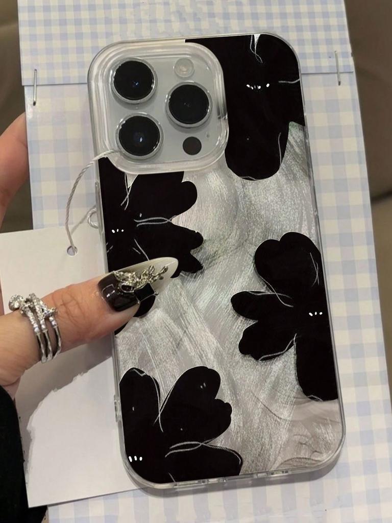 For iPhone 16 Pro Max 16E Case Rose Floral Painted Case For iPhone 15 14 13 12 11 Pro Max X XR XS 7 8 16 Plus Soft Cover