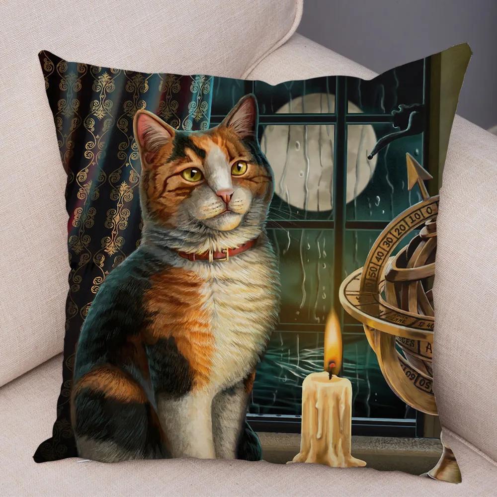 Pet cartoon animal pillowcase sofa home car  cute watercolor cat cushion cover decoration