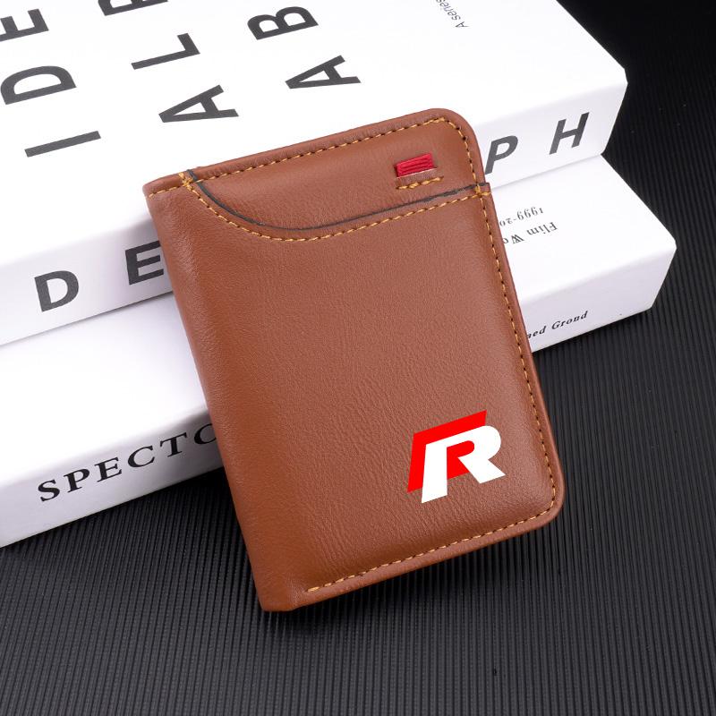 Weiches Leder Tragbare Geldbörse Führerschein Kreditkarten Tasche Portemonnaie Für VW Polo Golf GTI CC Tiguan Arteon Passat Jetta Touareg ID3 IF2
