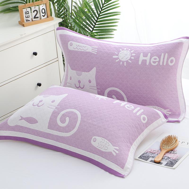 Sada povlaků na polštář a ručníků z čisté bavlněné gázy - Měkké, prodyšné, savé, nepouštějící vlákna (Sada 2)