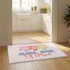 Aloha Hibiscus Design Floor Mat Flannel Door Mat Non-Slip Bedroom Living Room Home Decor