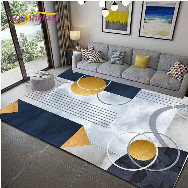 Geometric Carpet for Living Room Velvet Rug Kids Bedroom Bedside Rugs Soft Square Fluffy Carpets Home Sofa Table Decor Mat