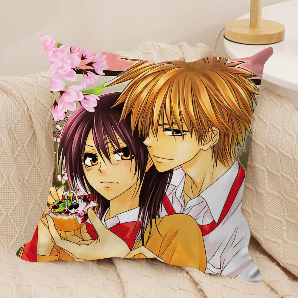 Japanese Anime M-Maid Sama Cushion Cover Silky Short Plush Invisible Zipper Dustproof Sofa Pillow Case For Home Decor
