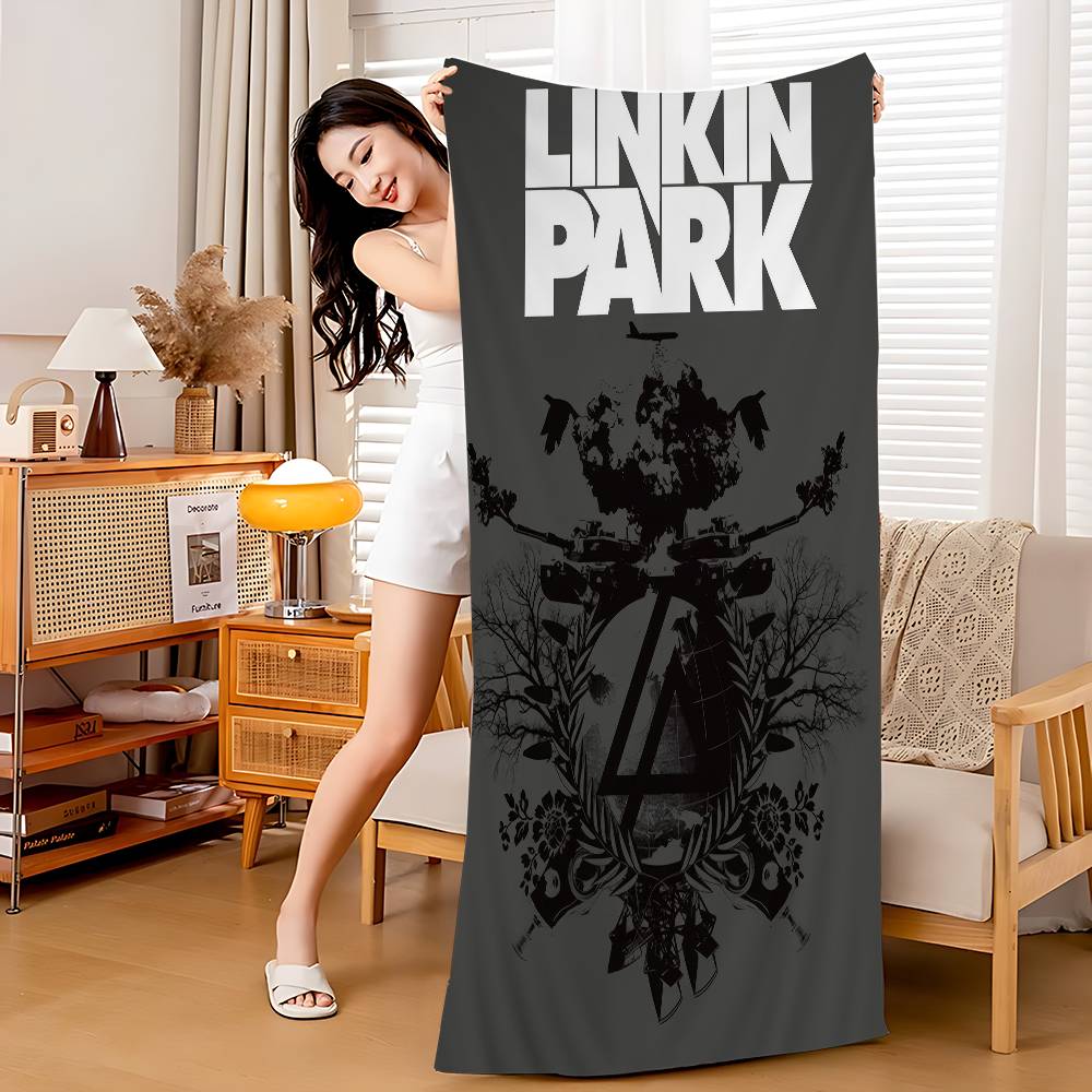 Rock Band L-Linkin Cool P-Park Microfiber Blanket Quick Drying Beach Towels Oversized Printing Super Absorbent Pool Blanket