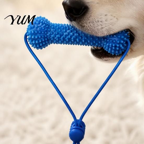 Dog Calculus Remover Tooth Brushing Helper, Pet Dental Prop Chewable Toy, Dual-Action Canine Oral Back Molar Cleaning Toy Care Tool for Teeth,