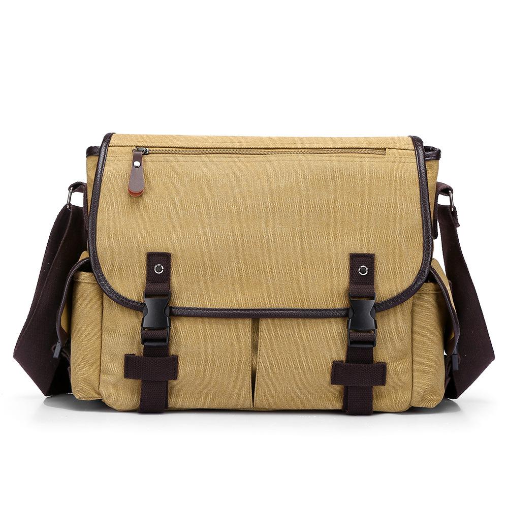Pánská crossbody taška, plátěná outdoorová taška přes rameno s velkou kapacitou