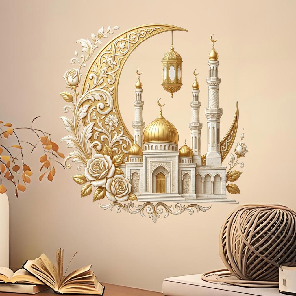 Castle Moon Chandelier Hanging Ornament For Bedroom And Living Room Home Decor Wall Stickers