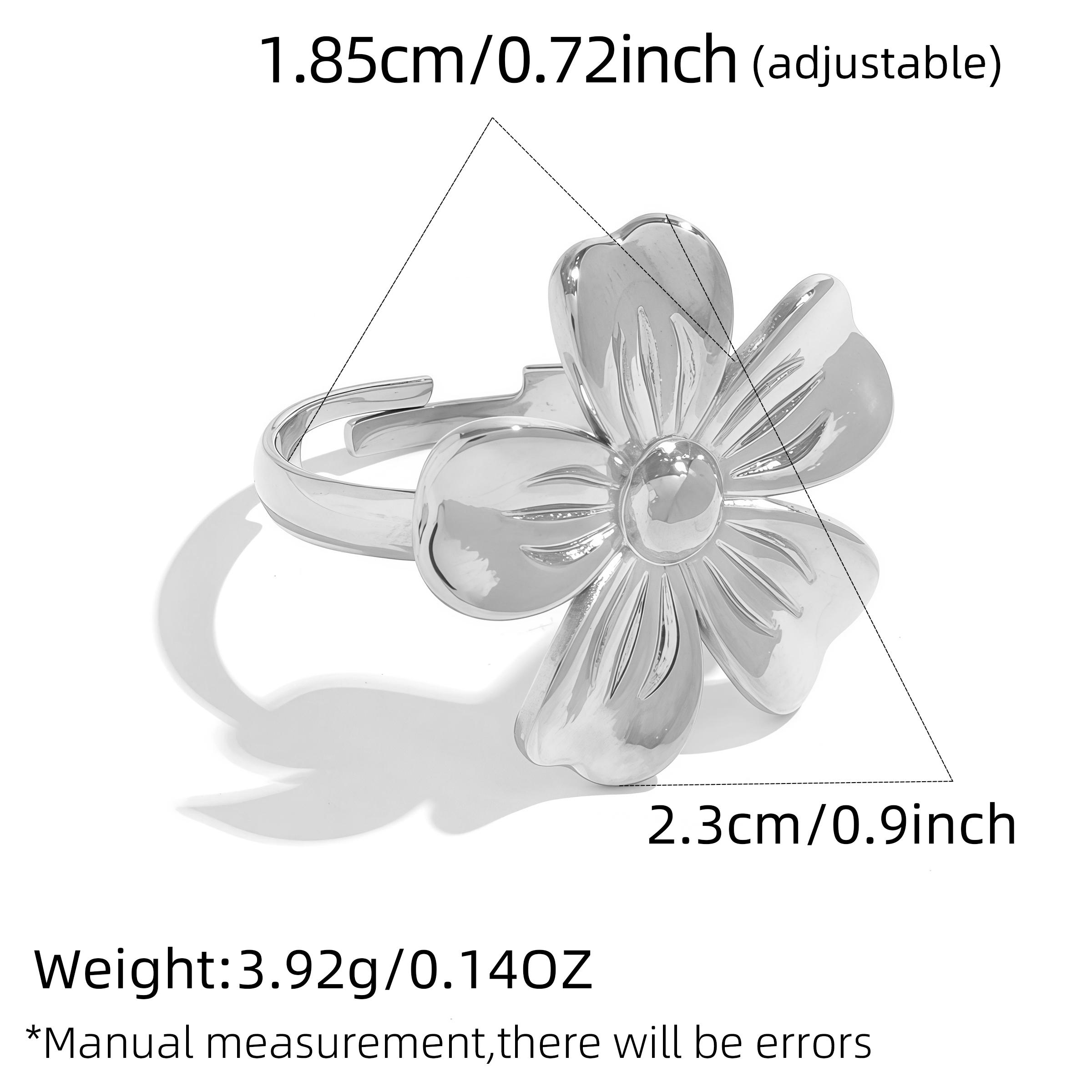 

Exquisite Stainless Steel Big Flower Rings For Women 18K Gold Plated Finger Rings Female Fashion Aesthetic Zircon Gift For Her resizable