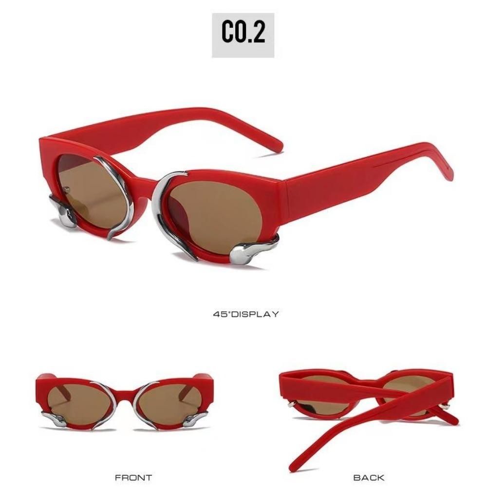 Spirit Snake Solbriller med liten innfatning Street Photography Solbriller Kantinnpakket Y2K-stil Solbriller