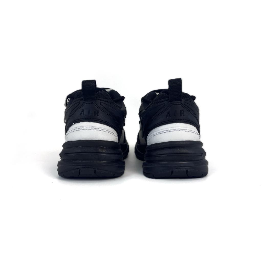 Nike Air Monarch 4 Slip Resistant, Abrasion Resistant, Lightweight Low top Chunky Sneakers Unisex Black White 415445-001(Team502-)