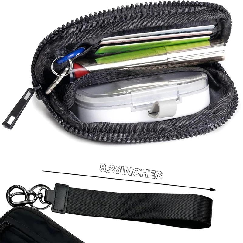 With Wrist Zip Coin Purse Ladies Casual Travel Bag Waterproof Nylon Small Wallet Multifunctional Card Holder