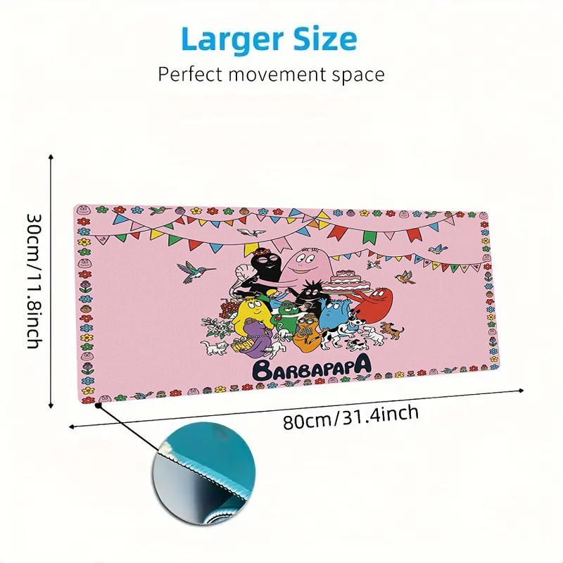 Barbapapa Color Mouse Pad Large Gaming Table Cushion Non-slip Laptop Tablet Big Mousepad XXL Mat Mini PC Playmat With Lock edge