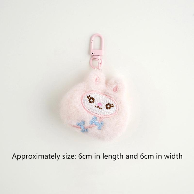 Cute Plush Little Bear Rabbit Doll Keychain Cartoon Animal Pendant Keyrings Backpack Decoration Accessories Gifts