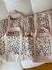Vintage Flower Pattern Quilted Tote Bag Soft Cotton Commuter Organizer Bag For Daily Use