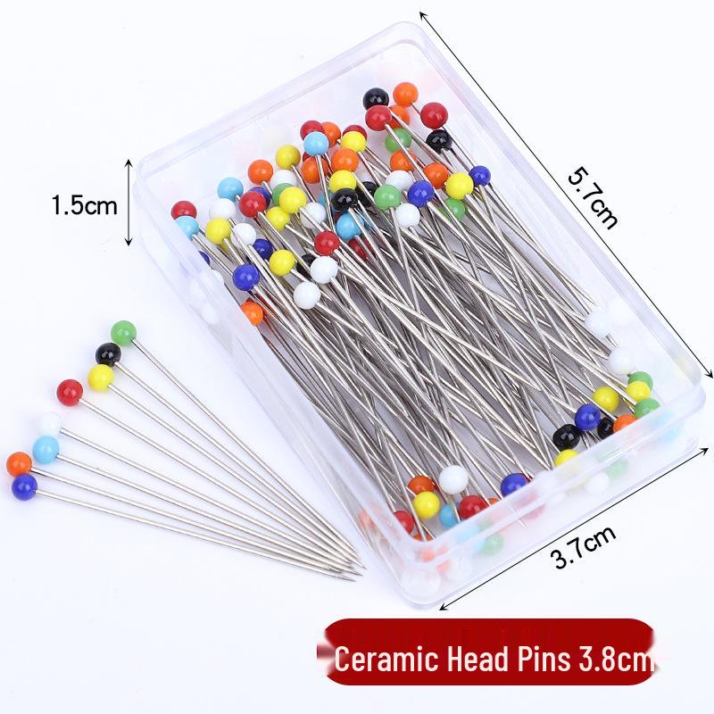 Черно-белые булавки для позиционирования с жемчужными головками для портновского дела и шитья, нержавеющая сталь