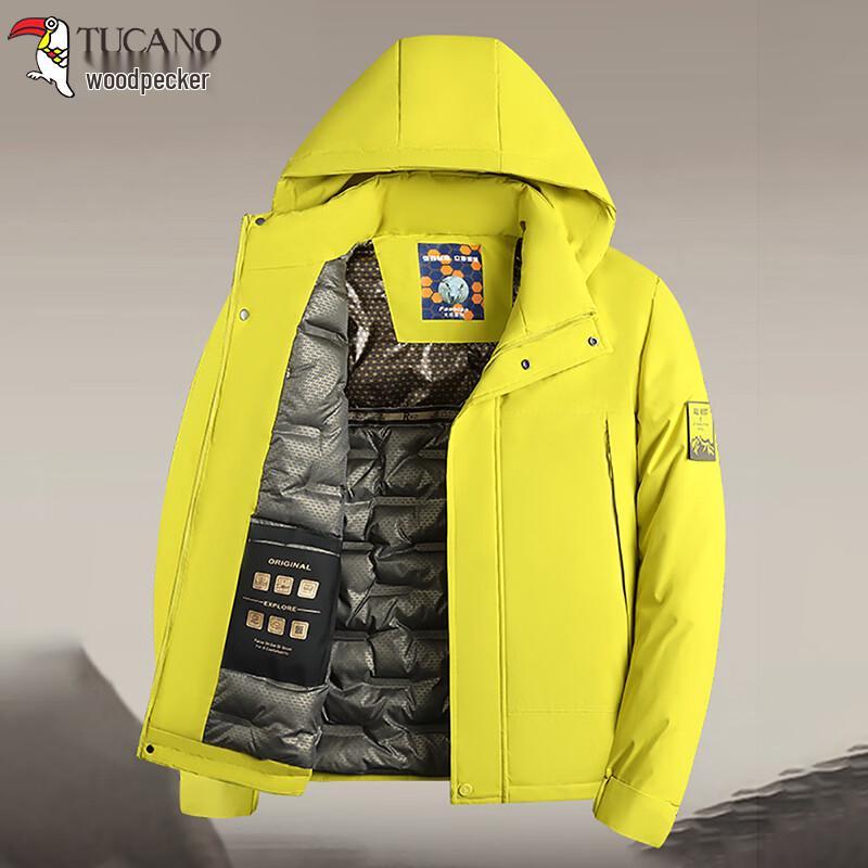 

TUCANO Men s Winter Padded Wool Blend Hooded Jacket 3XL