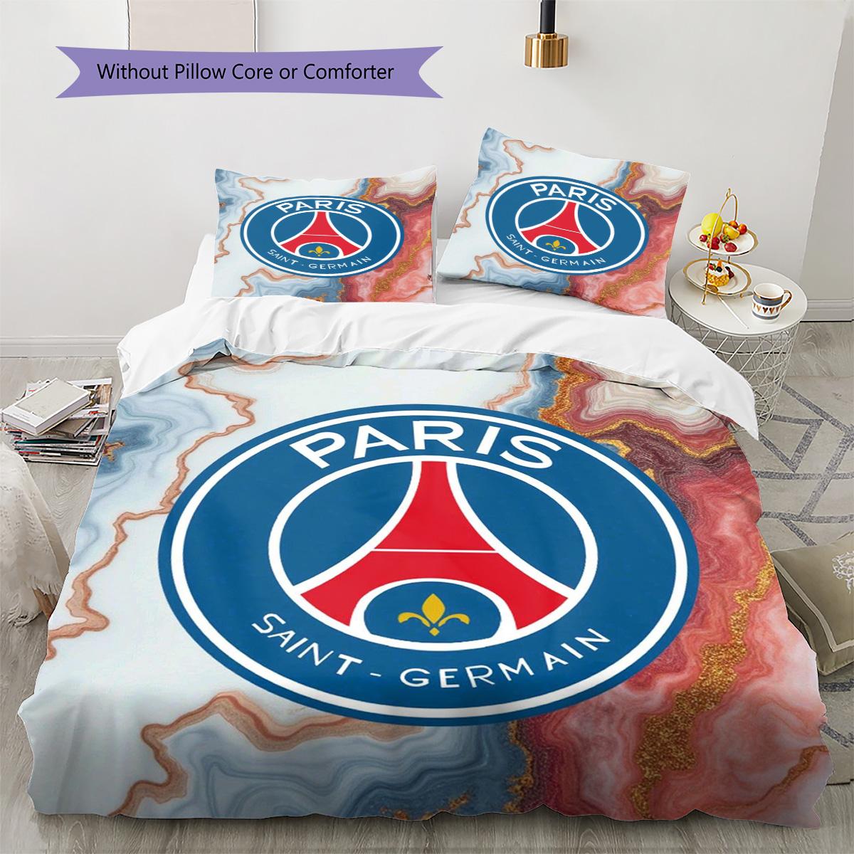 

Paris Saint-Germain FC Pattern Bedding Quilt Set Quilt Cover Pillowcase Home Decoration Birthday Gift (1 * duvet cover + 2 * pillowcase, without core) 135x200cm