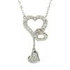 Used Vendome Aoyama K18WG Diamond Necklace Heart Movable