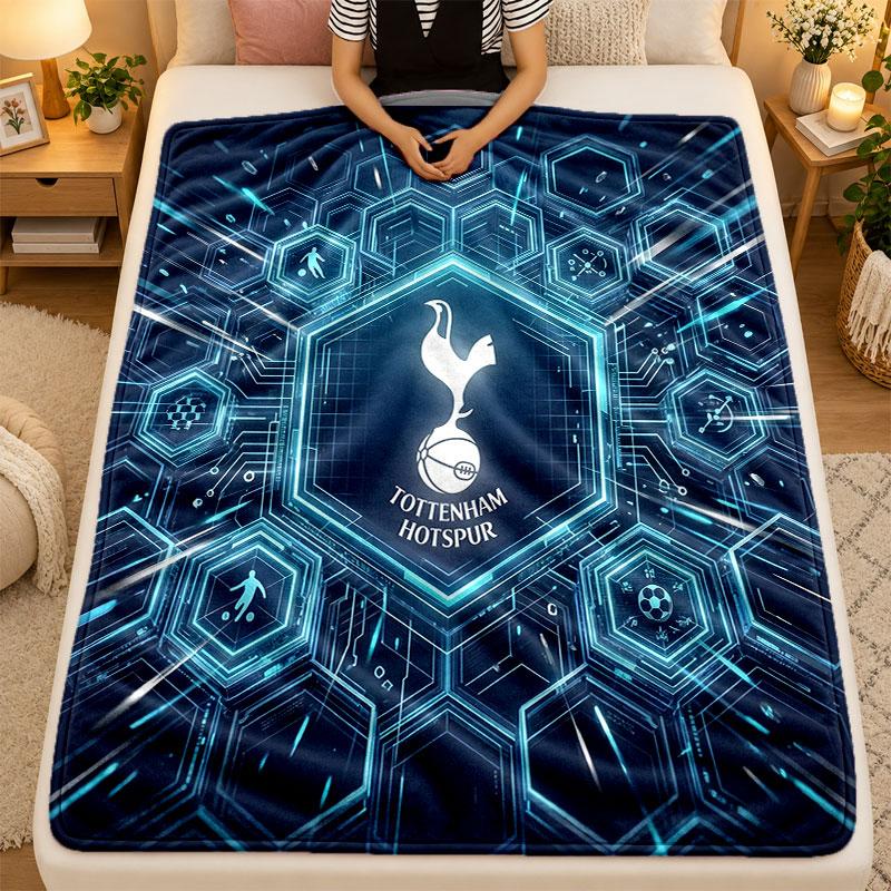 Flanell-Decke Tottenham Hotspur Warm Weich Überwurfdecke für Innenbereich Sofa Bett Wohnzimmergebrauch