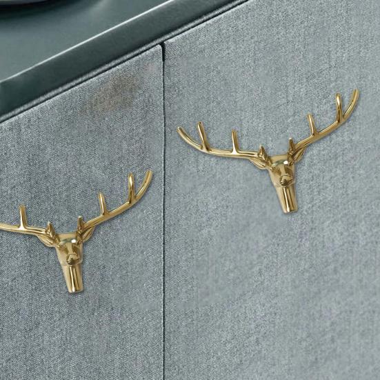 Cabinet Handle Deer Head Shape Brass High Hardness Drawer Cupboard Door Pull Handle Wardrobe
