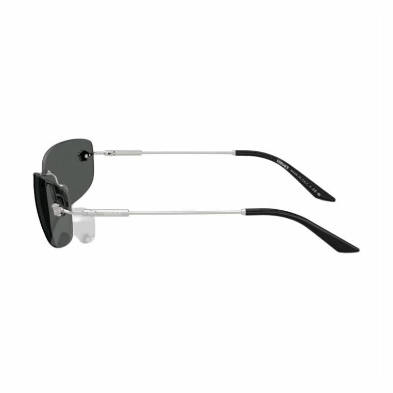 Versace Solid Color Design Metal Cat Eye Sunglasses Women's Silver 19993171 0VE2279100087-Silver 60