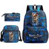 Attack Giant Elementary School Bag Backpack Casual School Bag Three-piece Set