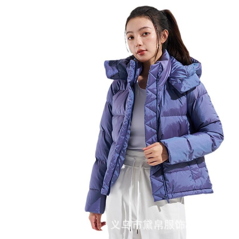 New 90 White Duck Down Stand-up Collar Premium Hooded Jacket Thickened Waist and Thin Sports High-end Short Down