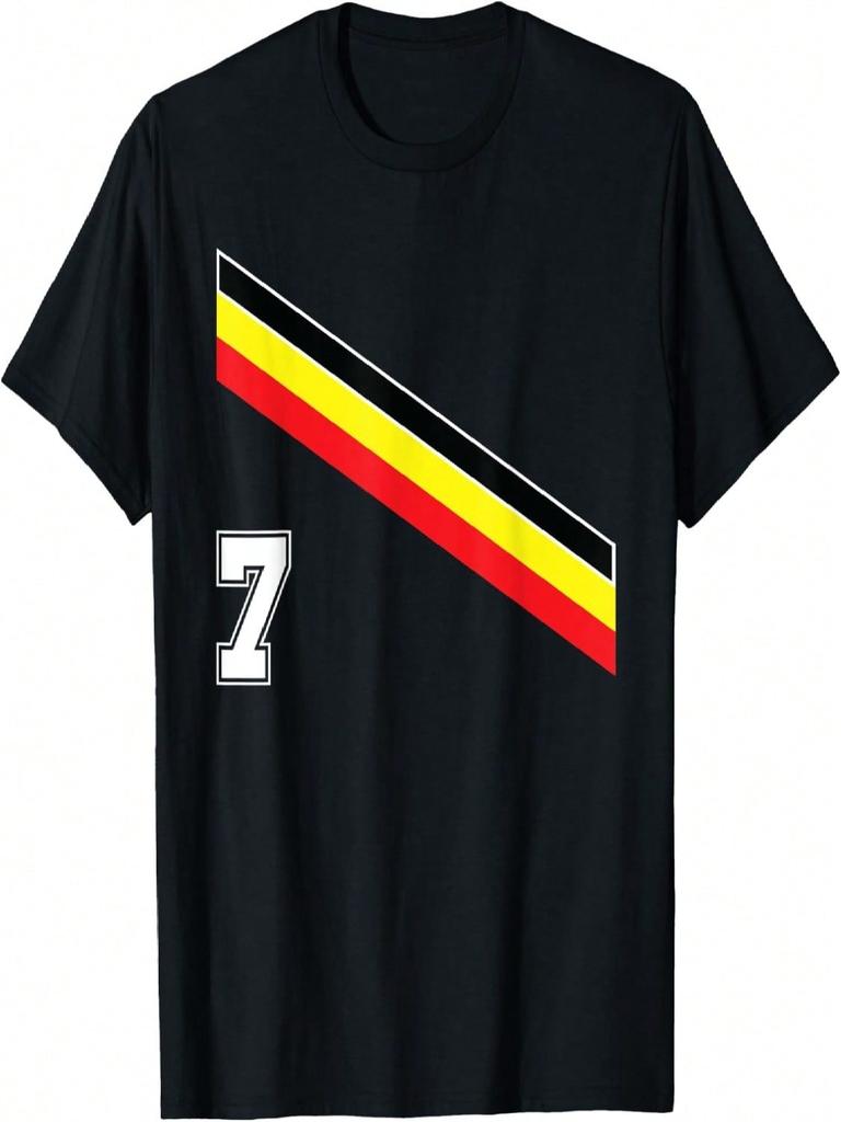 Belgio Calcio Numero 7 Squadra di Calcio Belga Amante dello Sport Maglietta