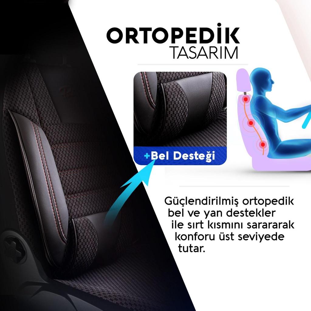 COMFORT SERIES WOVEN FABRIC CAR SEAT COVER Black Red