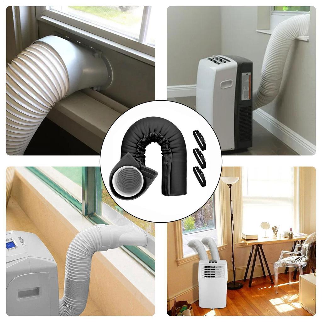 Air Conditioner Insulated Cover AC Insulated Hose Cover Wrap Portable Reusable Waterproof Sleeve Hoses Duct Vent Cover