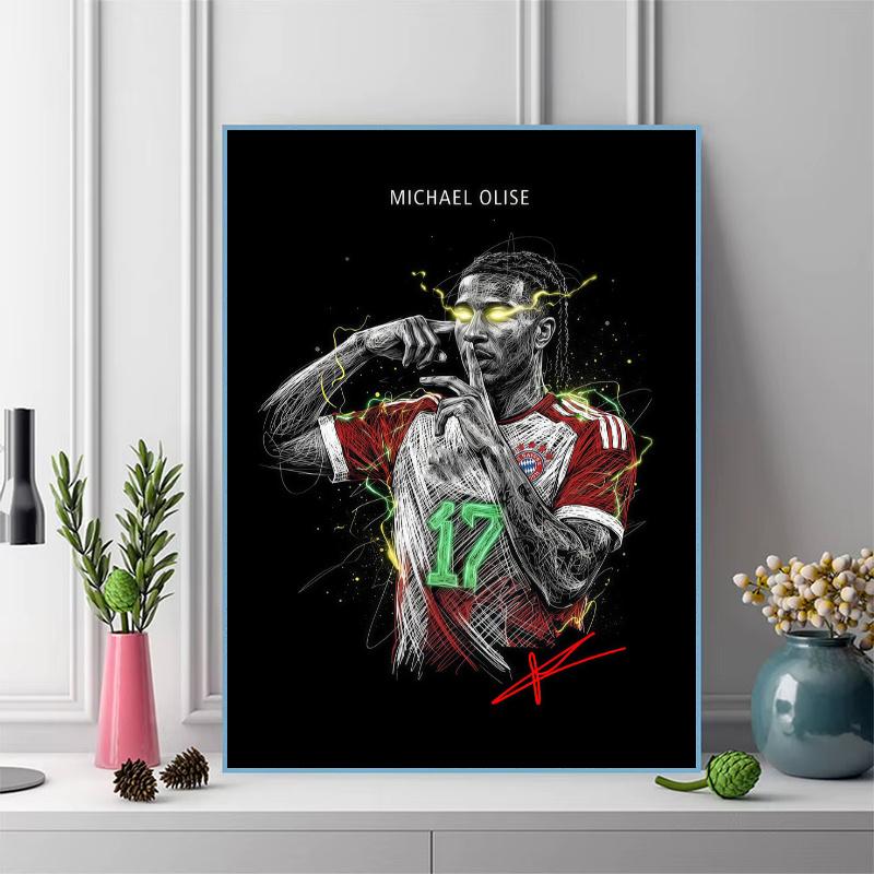 Football Star Signature 100% Round Full Drill 5D DIY Diamond Painting Embroidery Cross Stitch Rhinestone Decor