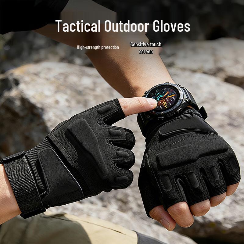OUSEN Men s Half-Finger Tactical Outdoor Gloves Free Size