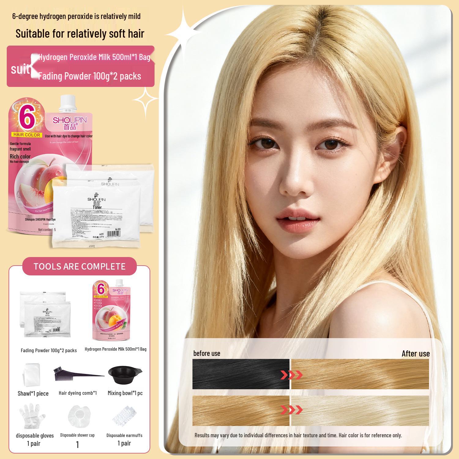 Gentle Hair-Safe Bleach for Black Hair - Student-Friendly White Gold Dye