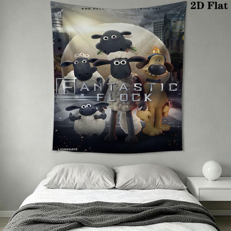 Shaun the Sheep A Wall Hanging Printed Fabric Blanket Decorative Tapestries for Bedroom Living Room Home Decor