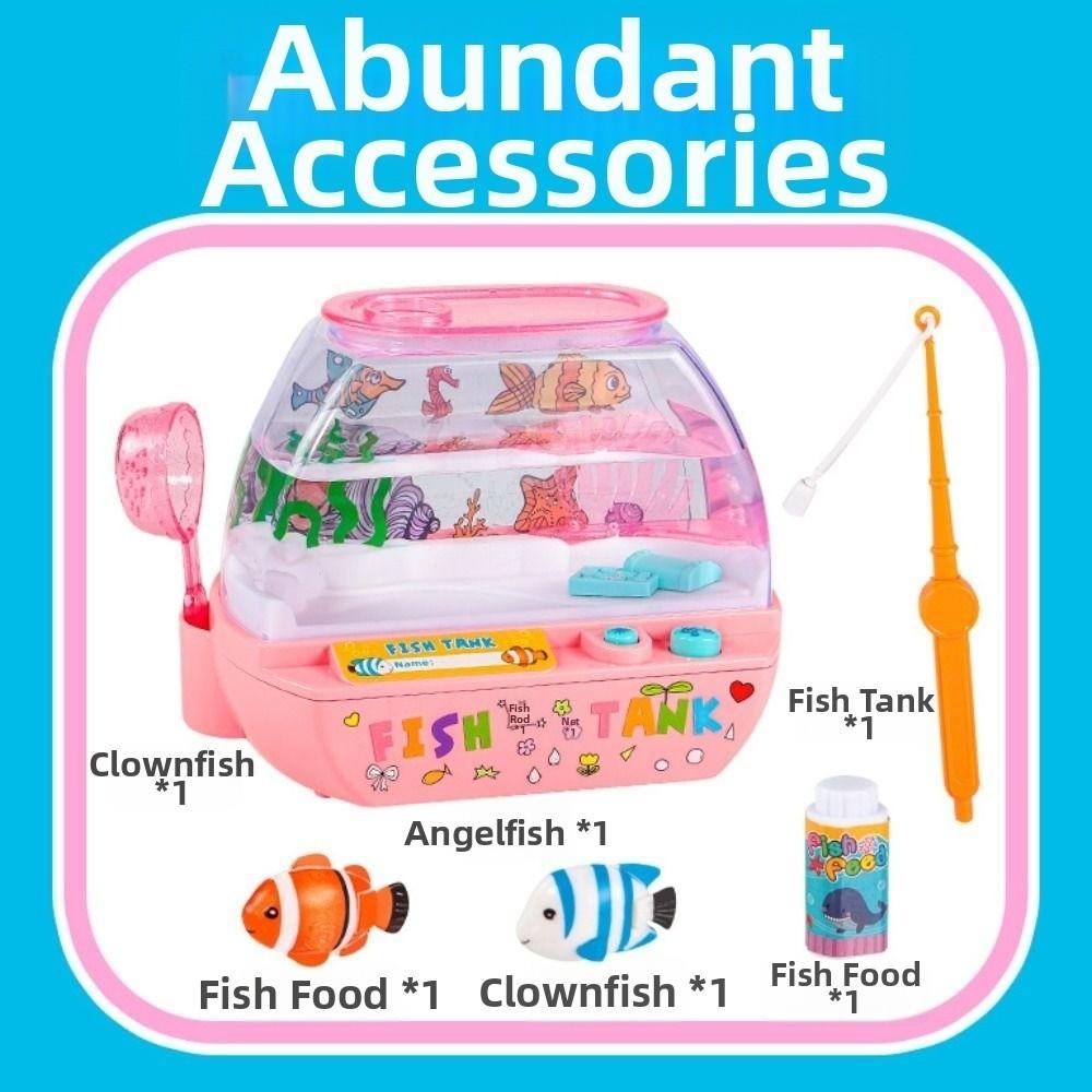 Creative Artificial Aquarium Cartoon with Music and Light Mini Simulation Fish Tank Funny Lovely Music Interactive Aquarium