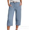 Women's Elastic Waist Cropped Pants In Multiple Colors