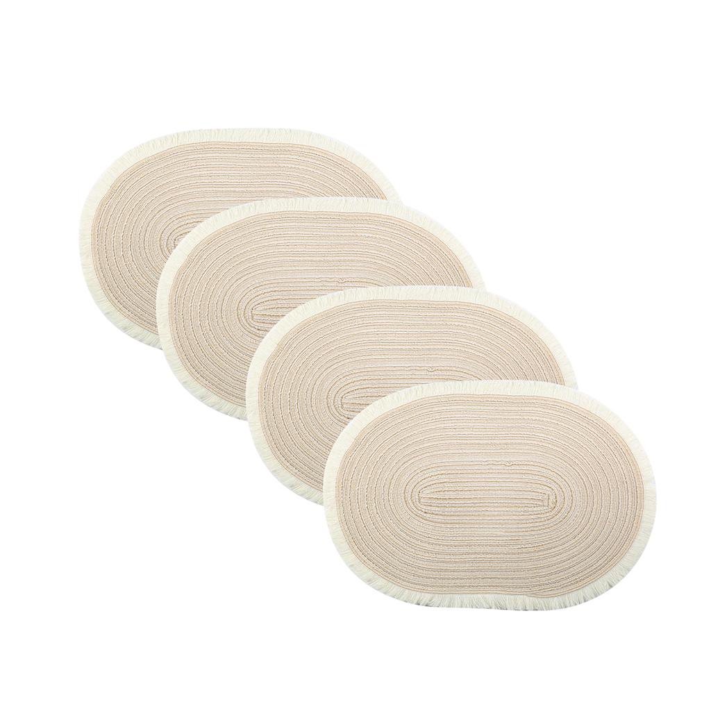 Set of 4 Oval Placemats Heat-resistant Table Mats Washable Non-slip Dining Table Mats Decoração Para Cozinha Utensílios Coasters