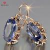 Trendy Women Oval Zircon Earrings Temperament Elegant Design Luxury Female Dangle Earrings Aesthetic Jewelry