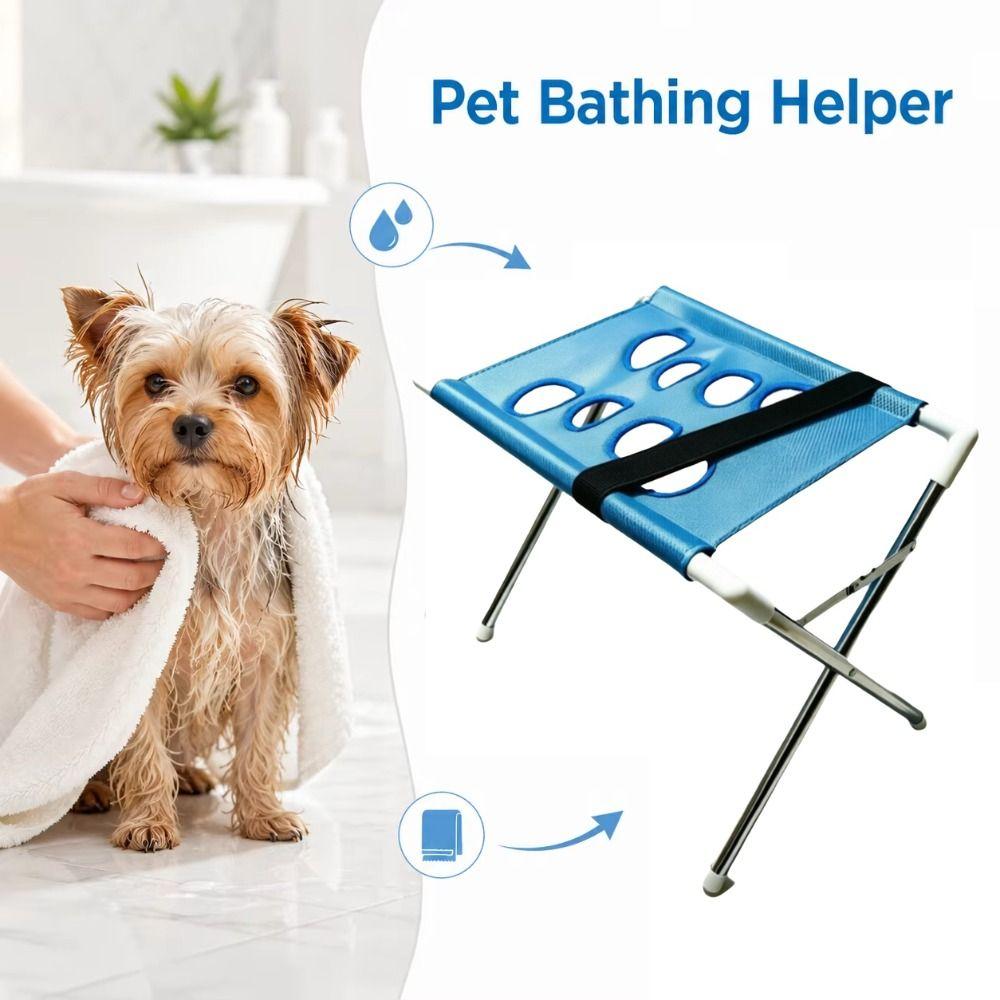 Non-Slip Pet Bathing Stand Quick-Dry Mesh Pet Washing Rack Nail Clipping Station Nail Trimming