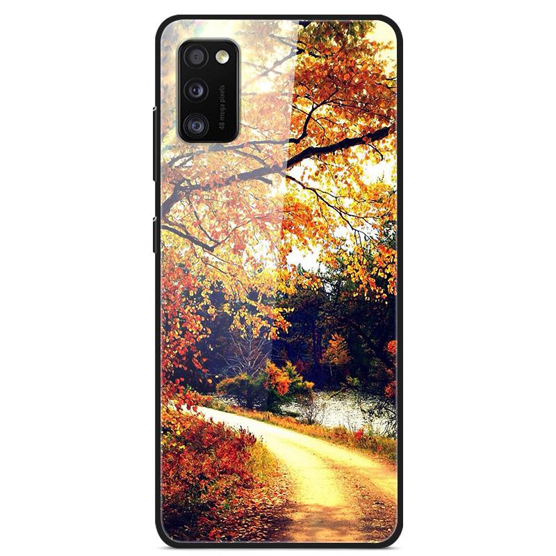 Para Samsung A41 Funda A31 A71 A51 Cristal Templado Cubiertas Traseras Rígidas Para Samsung Galaxy A51 Fundas de Teléfono Fundas Protectoras Coque A 41