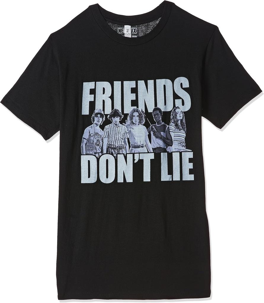 Stranger Things T-shirt Base Monocolore Amici del Cast Non Mentono