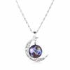 12 Zodiac Signs Glass Dome Crescent Moon Necklace for Women Aries Taurus Cancer Aquarius Pisces Necklace Fashion Party Jewelry